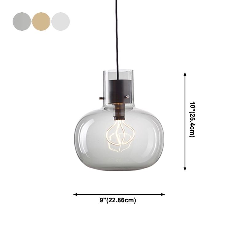Luce a sospensione a tamburo di vetro in stile moderno in stile creativo lampada sospesa per spazi interni