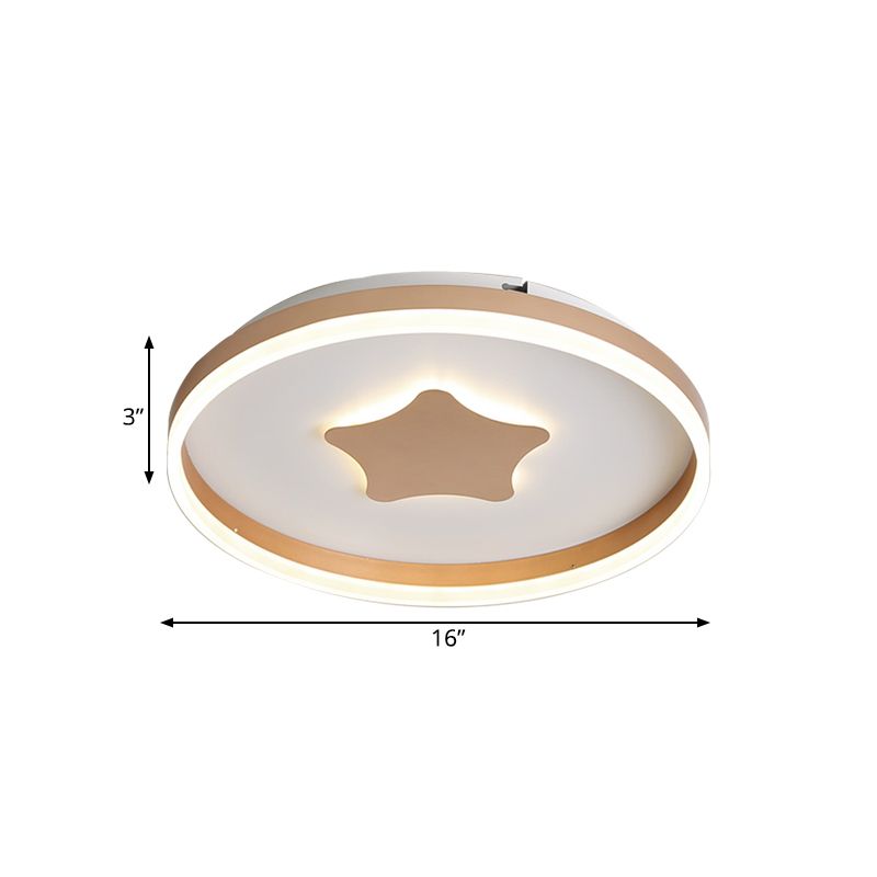 Acrylic Star Flushmount Lighting Minimalist LED White Flush Lamp in White/Warm Light for Bedroom, 16"/19.5" Dia