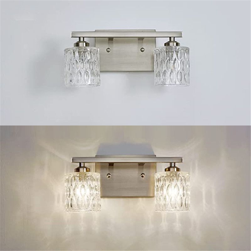 Modern Sliver Bath Vanity Lighting Glass Shaded Light for Bathroom