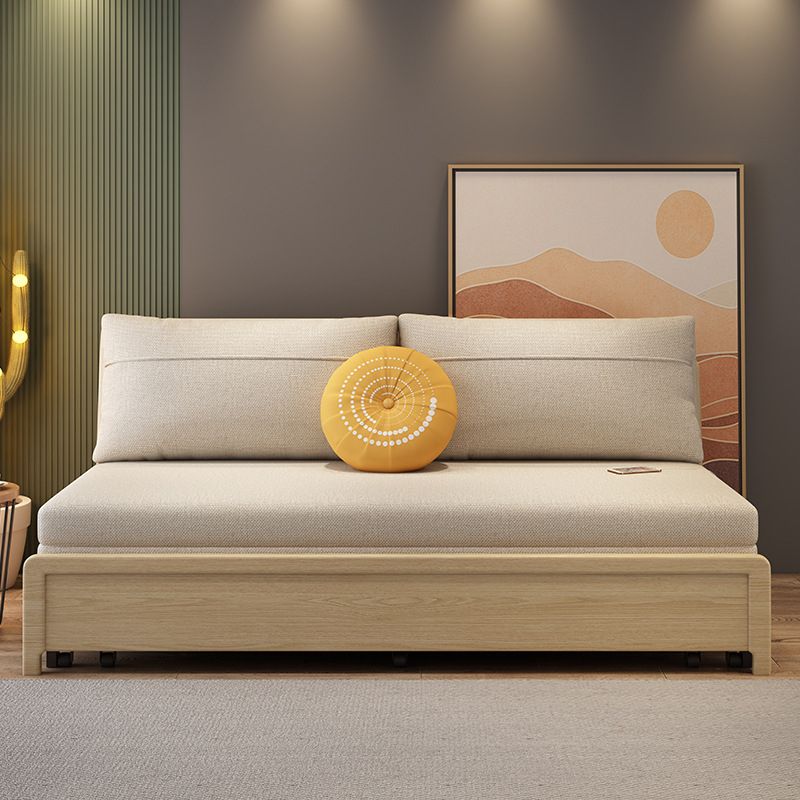 31.5" Linen Blend Armless Sleeper Scandinavian Styled Sleeper Sofa Bed