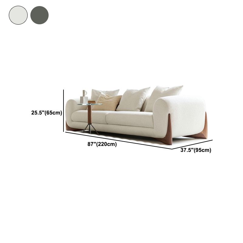 Modern Style Sofa Low Back with Sponge Cushion Filling Solid Wood Feet Sofa Bed