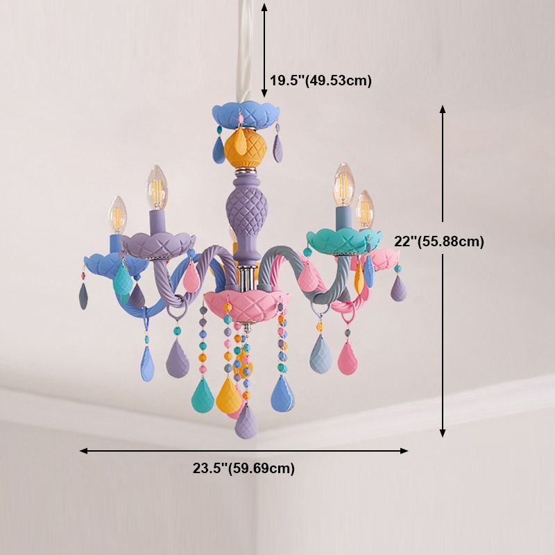 Nordic Macron Chandelier Candle Pendant Lighting Fixtures for Child Room