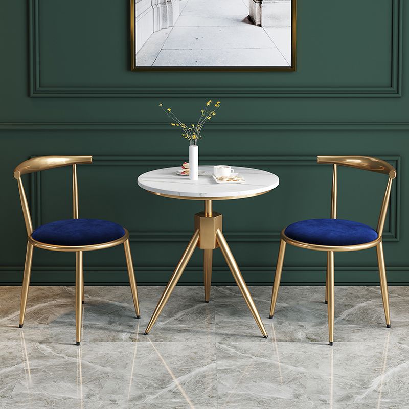 Glam Velvet Dining Room Chair Open Back Dining Side Chair for Restaurant Use