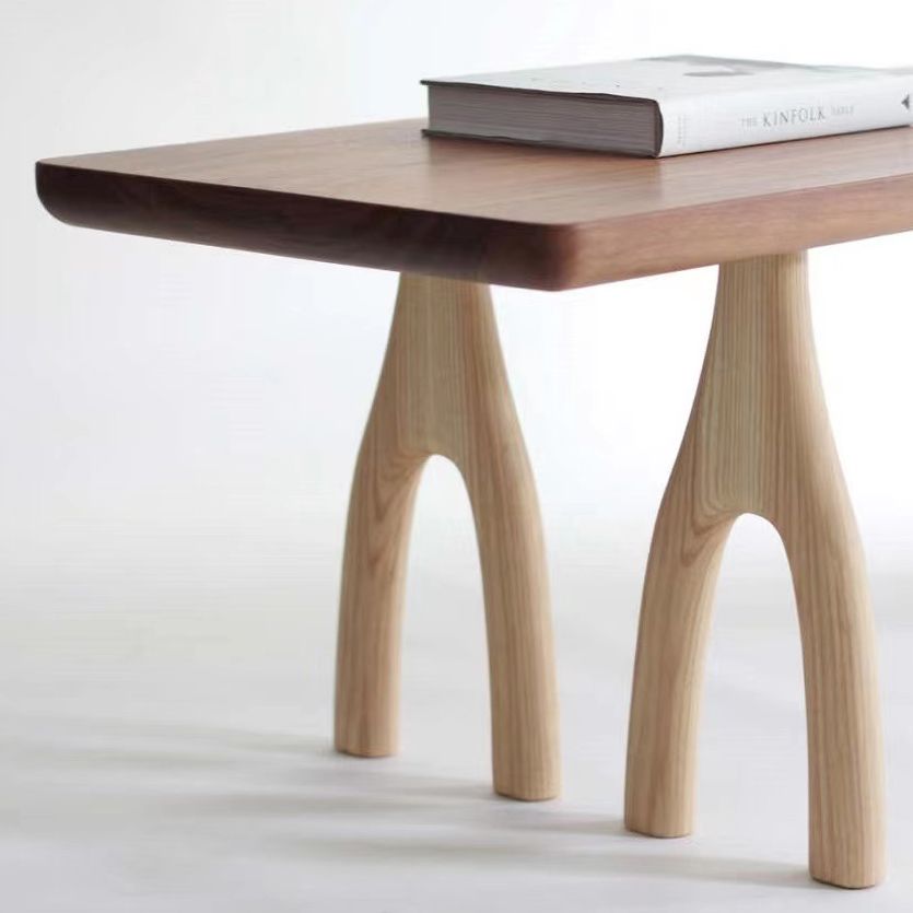 Pine Solid Wood Rectangle Table Modern Dining Table with 3 Legs for Restaurant