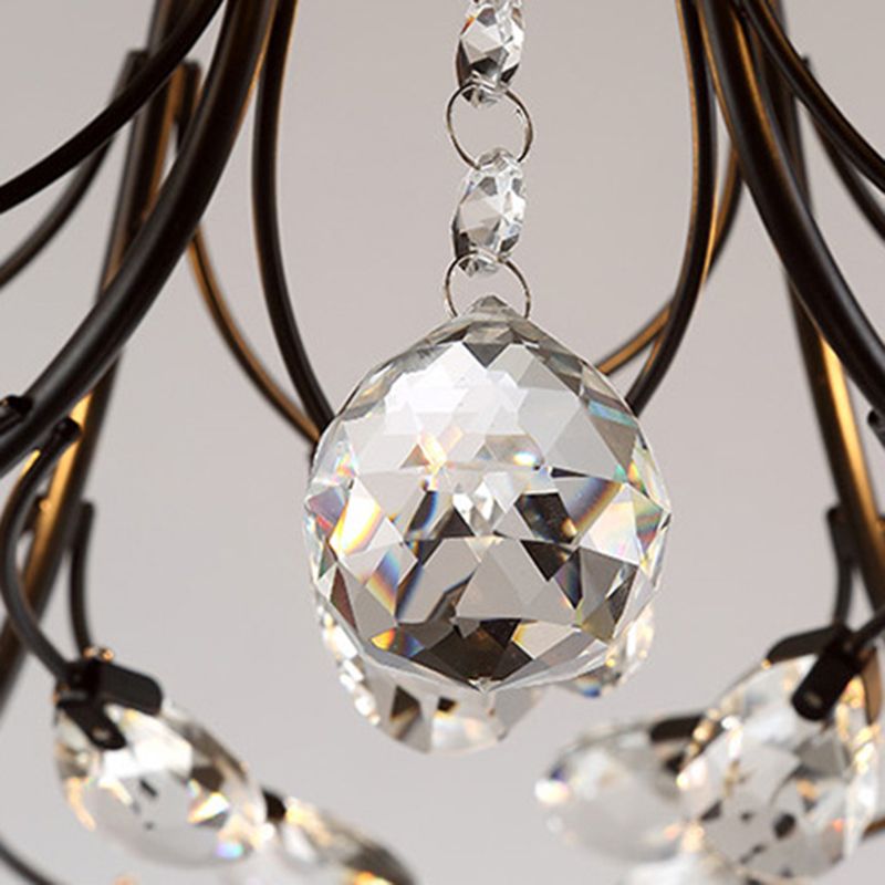 Lámpara de techo radial de múltiples luces de múltiples iluminación de techo de cristal de estilo moderno para sala de estar