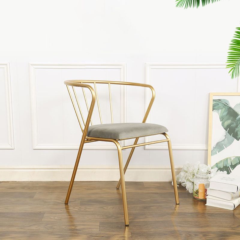 Contemporary Style Metal Dining Chairs Dining Armless Side Chairs for Kitchen