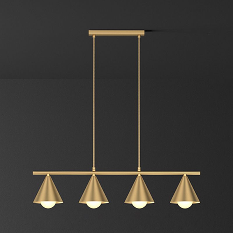 Luci dell'isola a cono Luce a soffitto dell'isola metallica contemporanea in oro