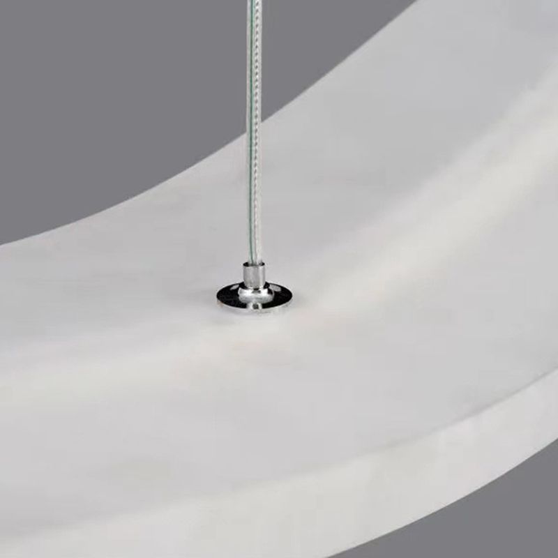Linear Shape Chandelier Lighting Modern Style Metal 1 Lights Island Lamp in White