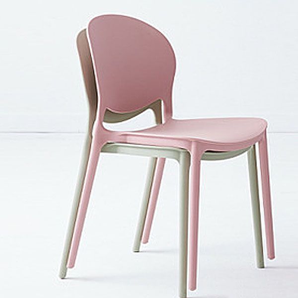 Modern Style Stackable Plastic Chair Open Back Dining Side Chair (Set of 4)