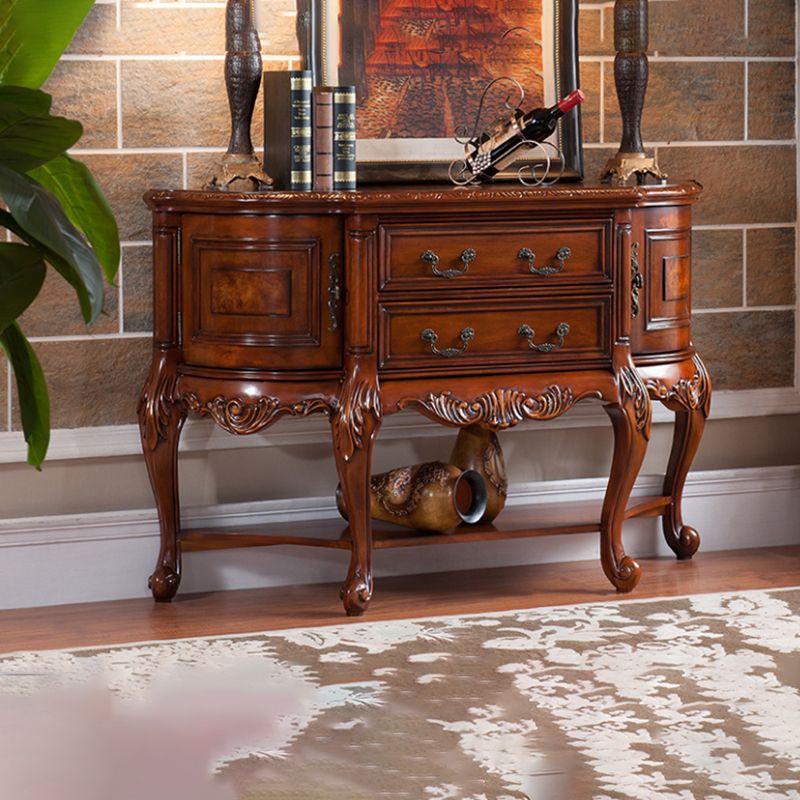 Free Form Shape Contemporary Console Table Brown Console Sofa Table