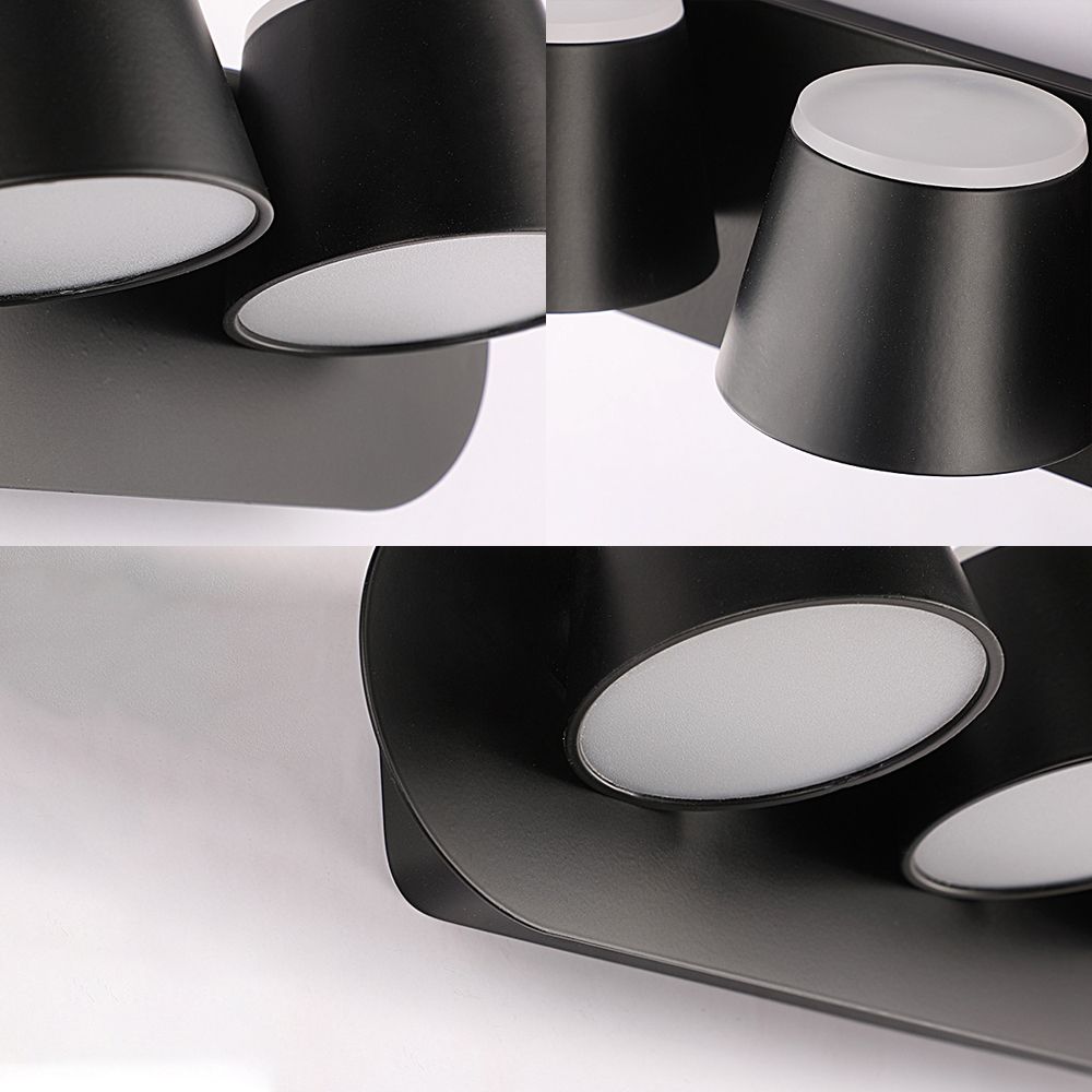 1/2/3 Lights Clice murale de la chambre avec une nuance en métal à cône MODERNE BLANC / VANIÈME ÉCLAIR