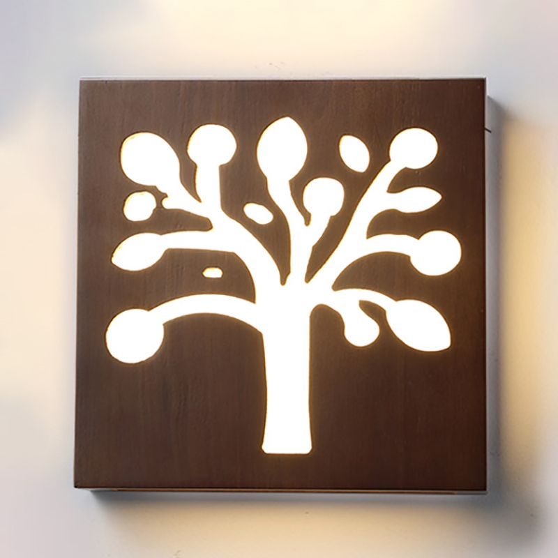 Lumières murales en bois de style moderne Lumières murales créatives pour le salon de la chambre à coucher de l'hôtel