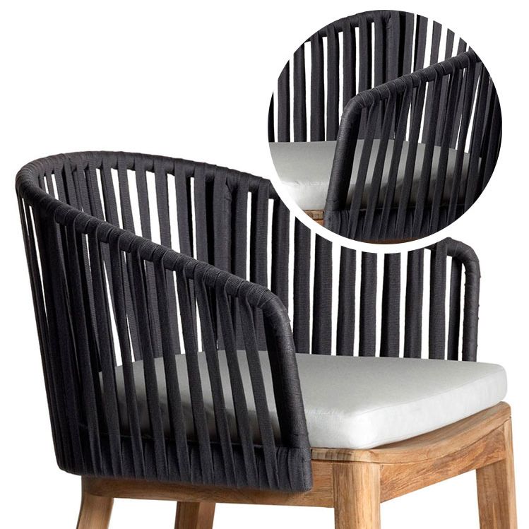 Contemporary Bucket Upholstered Bar Stool with Solid Wood Base