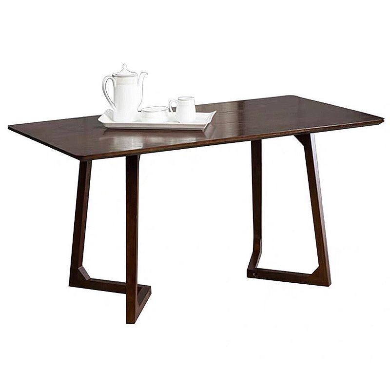 Sleigh-like Base Design Wood/walnut Rubber Wood Craft Coffee Table