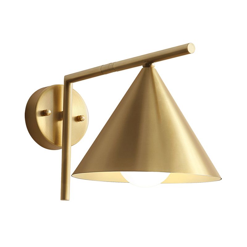 Single Modernism Golden Metallic Shaded Down Wall Mounted for Foyer