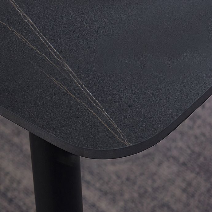 Rectangle Industrial Sintered Stone Dining Table 4 Legs Carbon Steel Base Table for Home