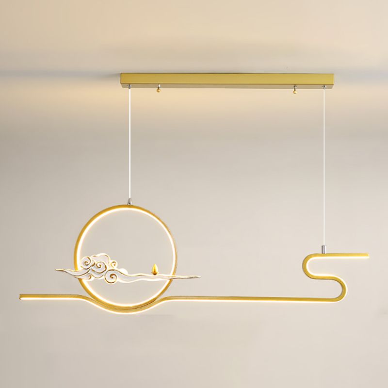 Resin Hanging Pendant Lights Modern Linear Hanging Lamps for Dining Room