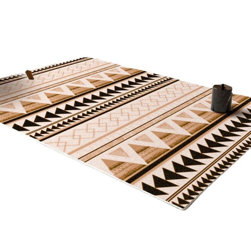 Tapis graphique traditionnel brun tapis lavable graphique pour salle de dessin