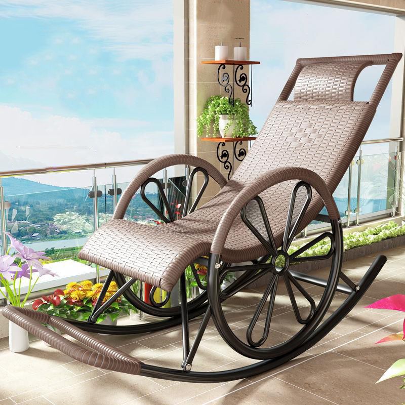 Lounge Iron Base Single Rocking Chair Leisure Chaise Lazy Chair for Balcony