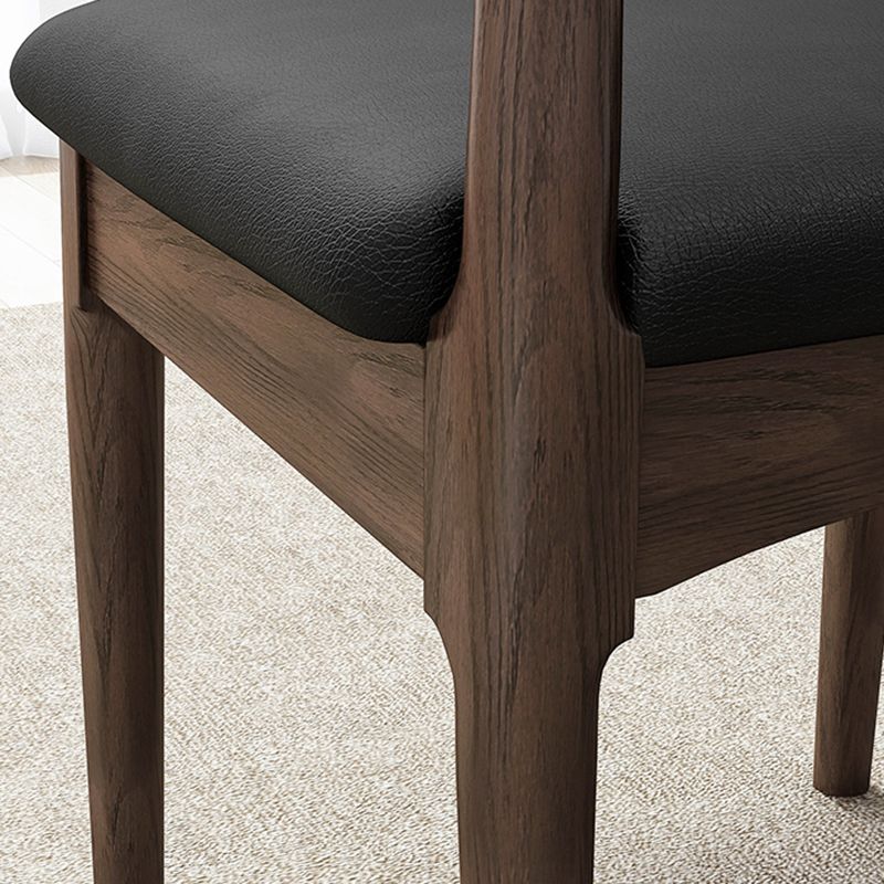 Silla de comedor de estilo tradicional, silla individual lateral sin brazos de cocina con patas de madera