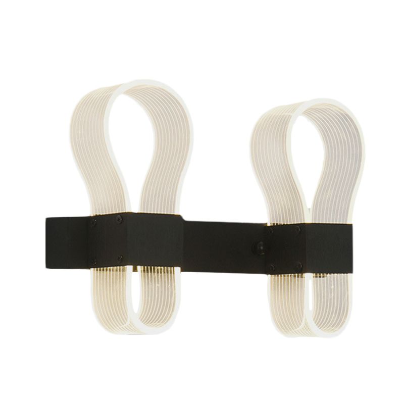 Éclairage d'applications d'anneau d'arc noir Moderniste 2 têtes Acrylique LED LED LAMPE MURS DANS