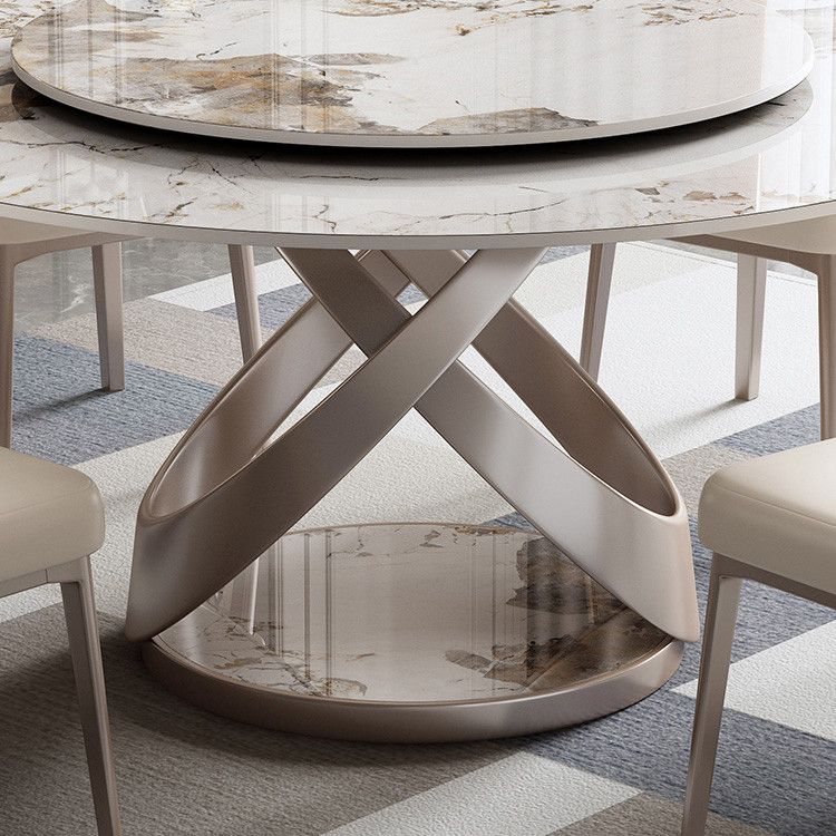 Modern 1/4/5 Pieces Dining Set Round Sintered Stone Dining Table for Dining Room