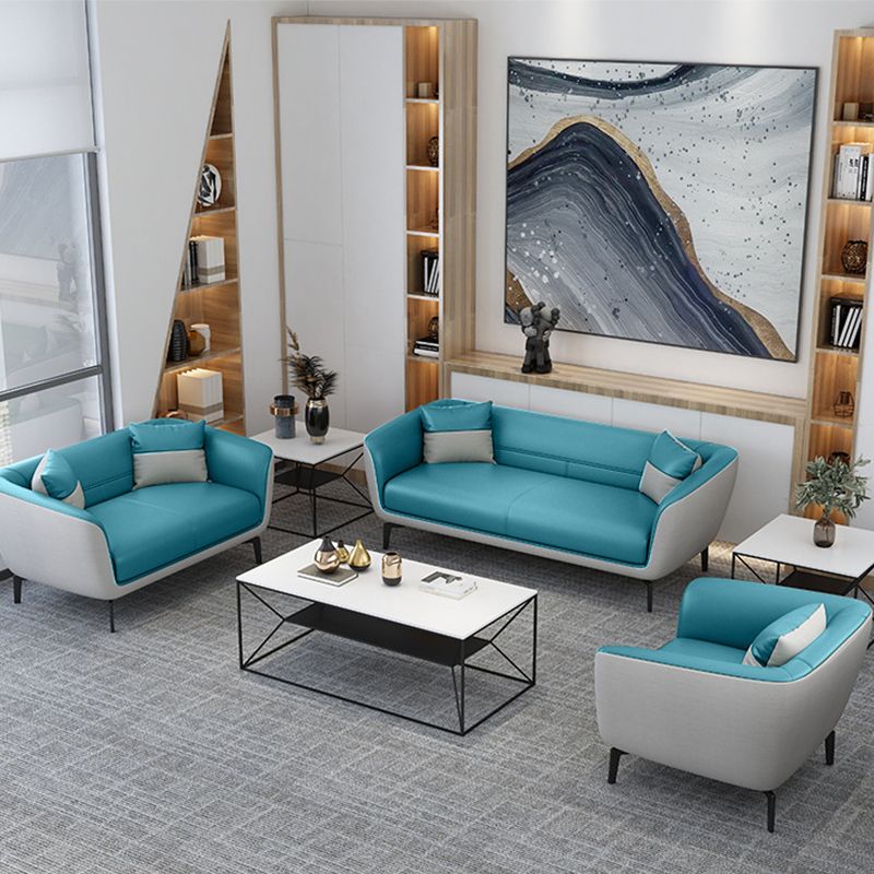 Faux Leather Tight Back Sofa Couch Standard Flared Arm Sofa Couch