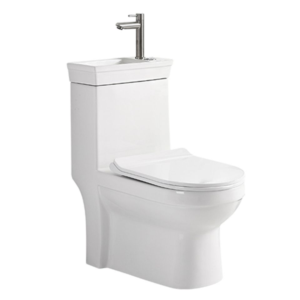 Contemporary Siphon Jet Flush Toilet Floor Mount One-Piece Toilet Urine Toilet