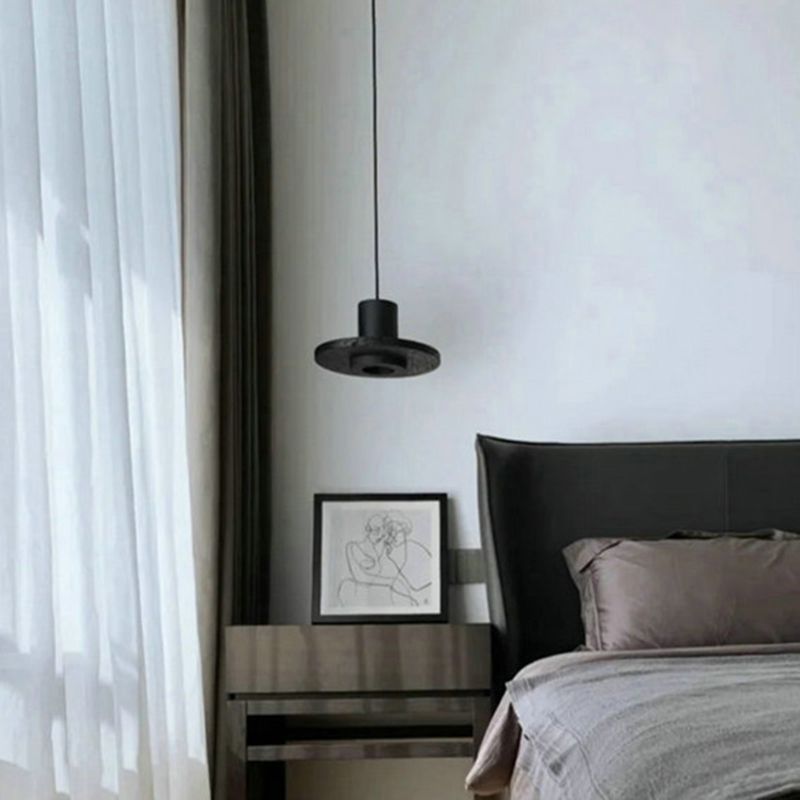 Black Hole Stone Chandelier Light Nordic Modern Style 1 Light Living Room Hanging Light Fixture