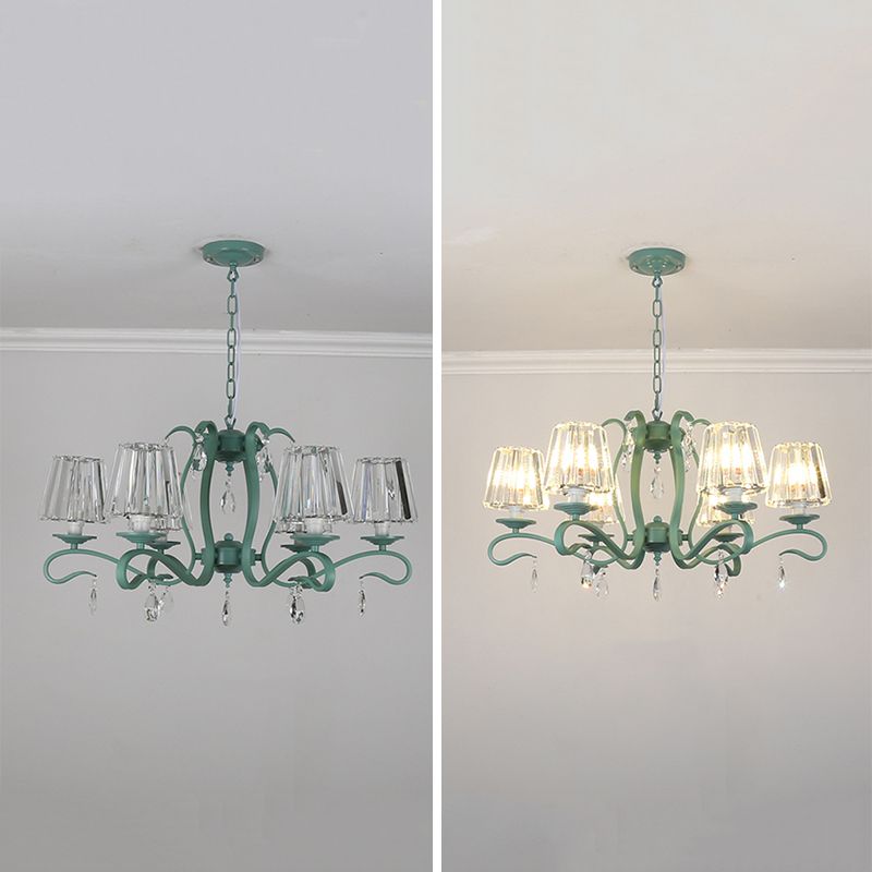 Lampadario in metallo in stile moderno lampadario appeso al lampada a soffitto verde affusolato