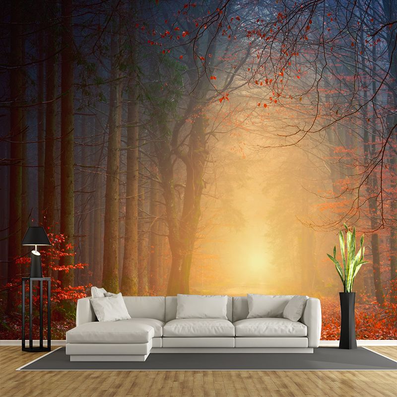 Photographic Forest Mural for Living Room Bedroom, Removable, Customized Size