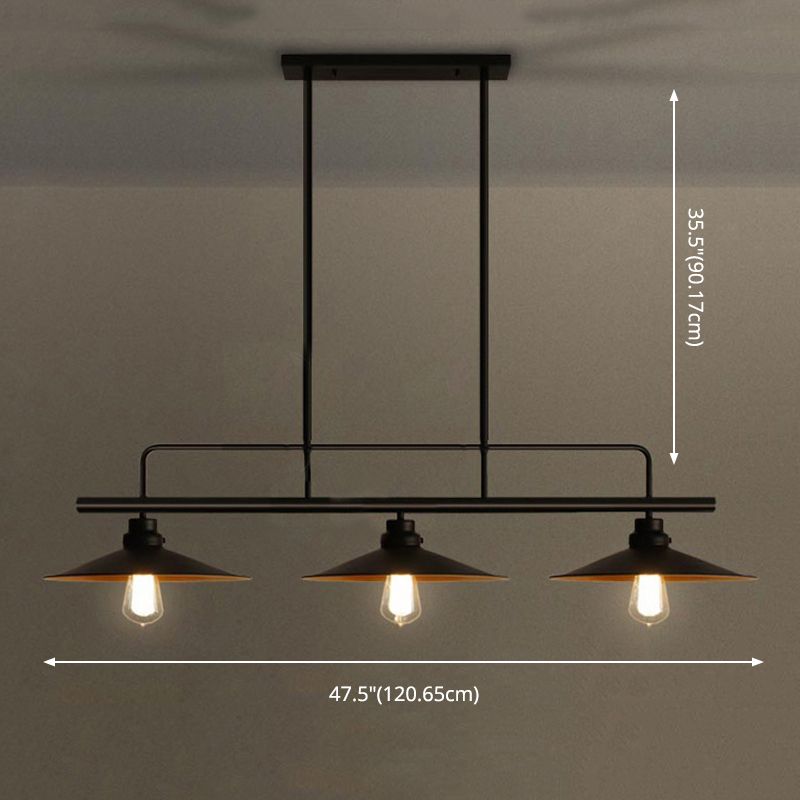 Industrial Vintage Symmetrical Island Pendant Light Wrought Iron Ceiling Light for Commercial Place
