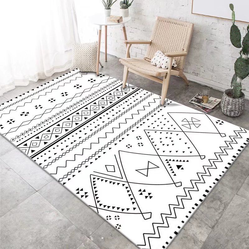 Apricot Morocco Rug Polyester Geometry Rug Washable Rug for Sitting Room