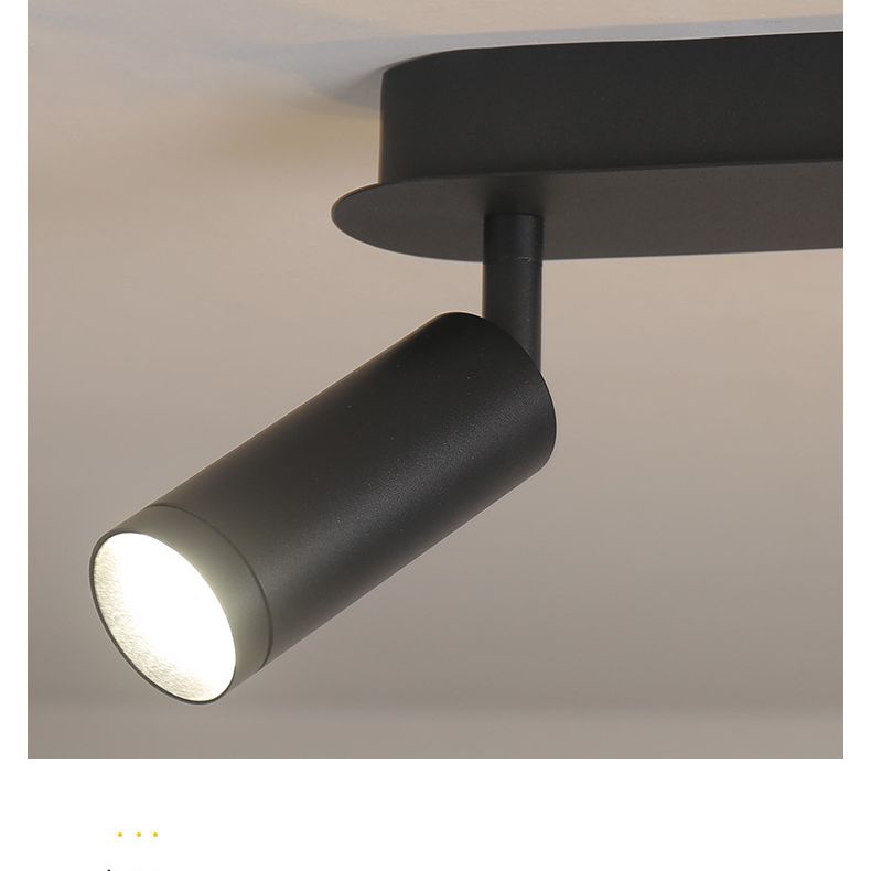 3-Lights Cylindrical LED Island Light Double Spotlight Design Modern Style Simplicity Lighting Pendant in Black