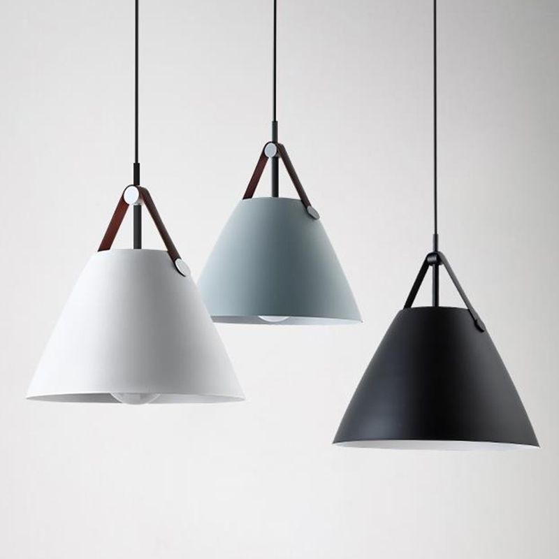 Metal Cone Hanging Lamp Contemporary Ceiling Light for Bedroom