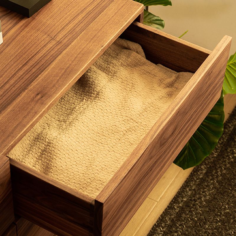 Traditional Horizontal Double Dresser Wood Storage Dresser for Bedroom