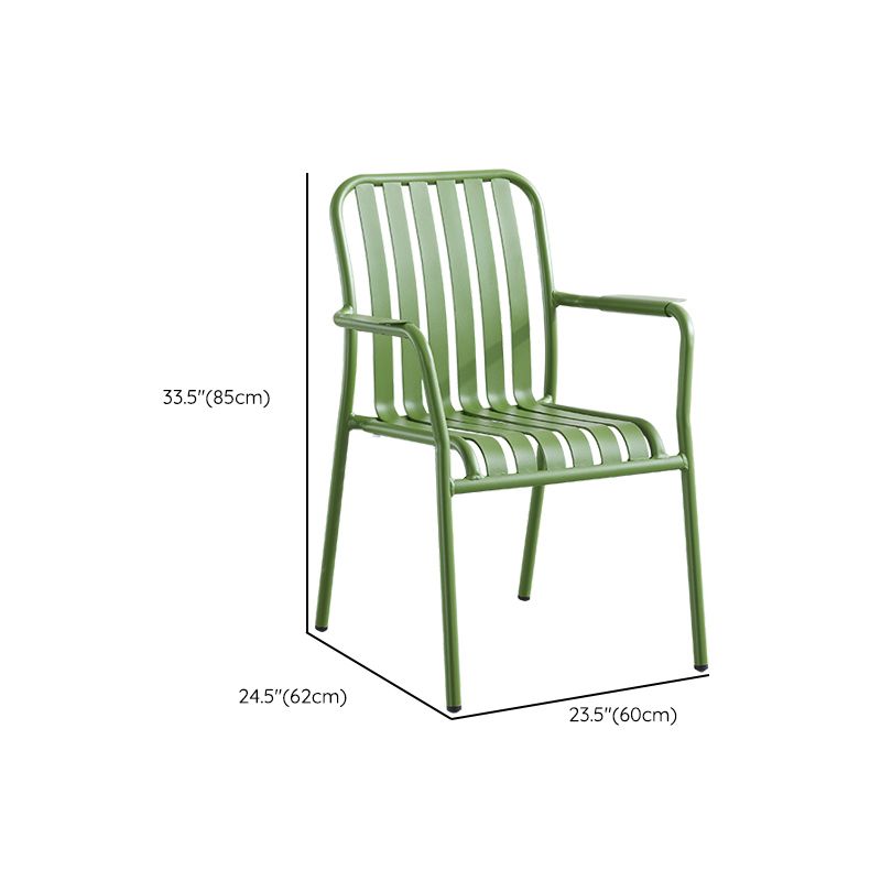Green Stacking Dining Side Chair Arms Included Outdoor Bistro Chairs