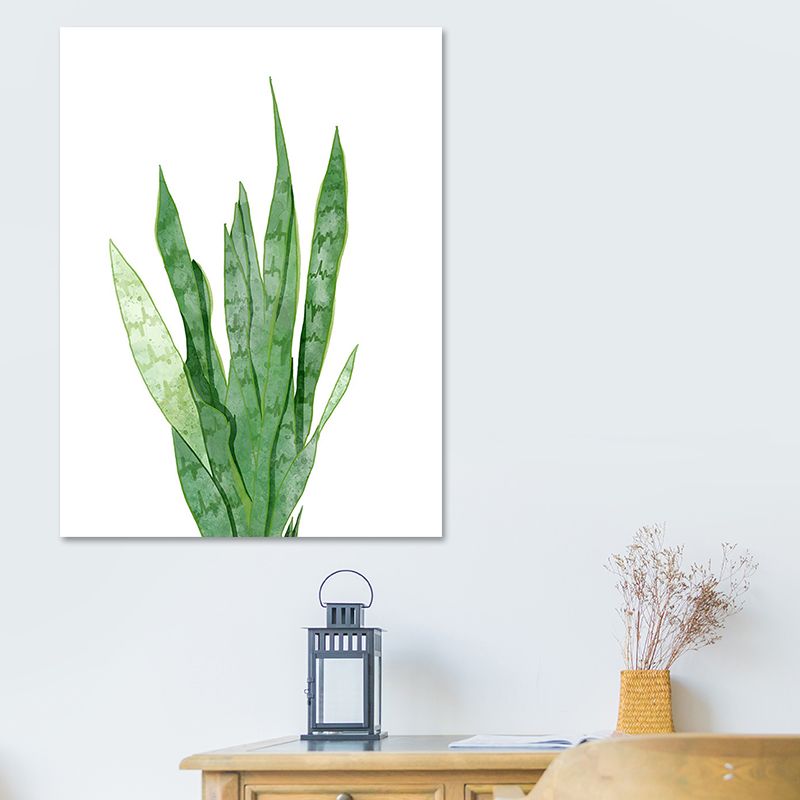 Botanic Canvas Print Rustic Trendy Leaf Painting Wall Art Decor in Green for Home