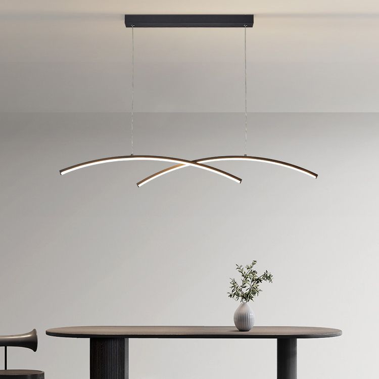 Modern Style Island Hanging Light LED Island Light with Silica Gel Shade for Dining Room