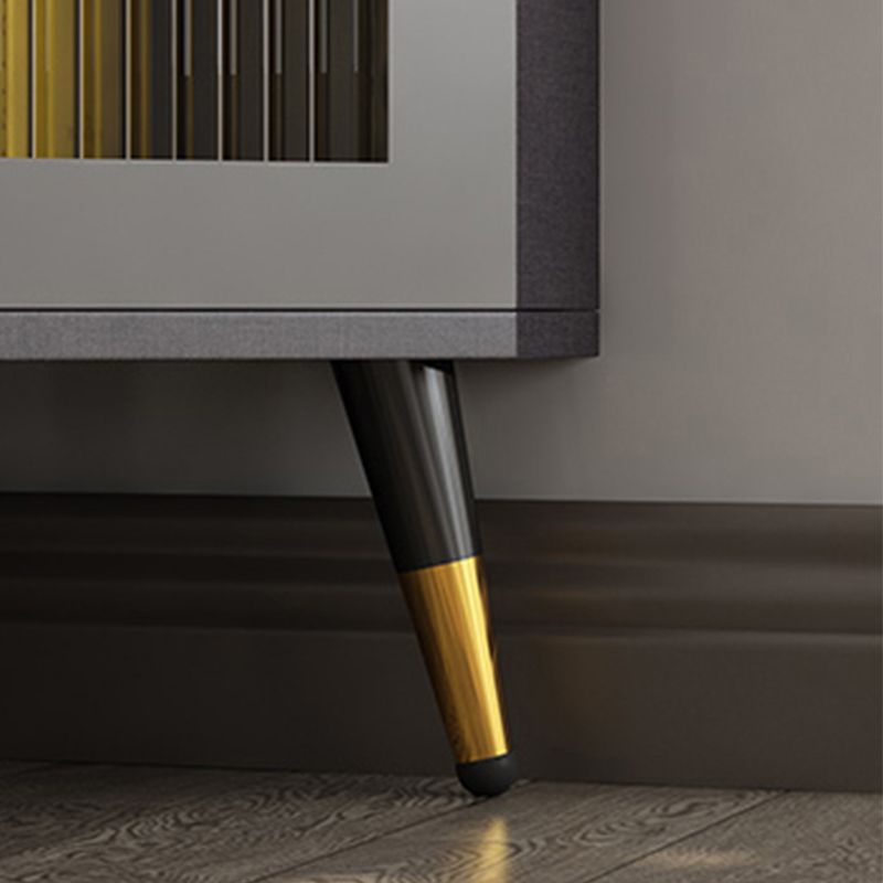 Contemporary Storage Cabinet with Shelf and Glass 2 - Door Cabinet