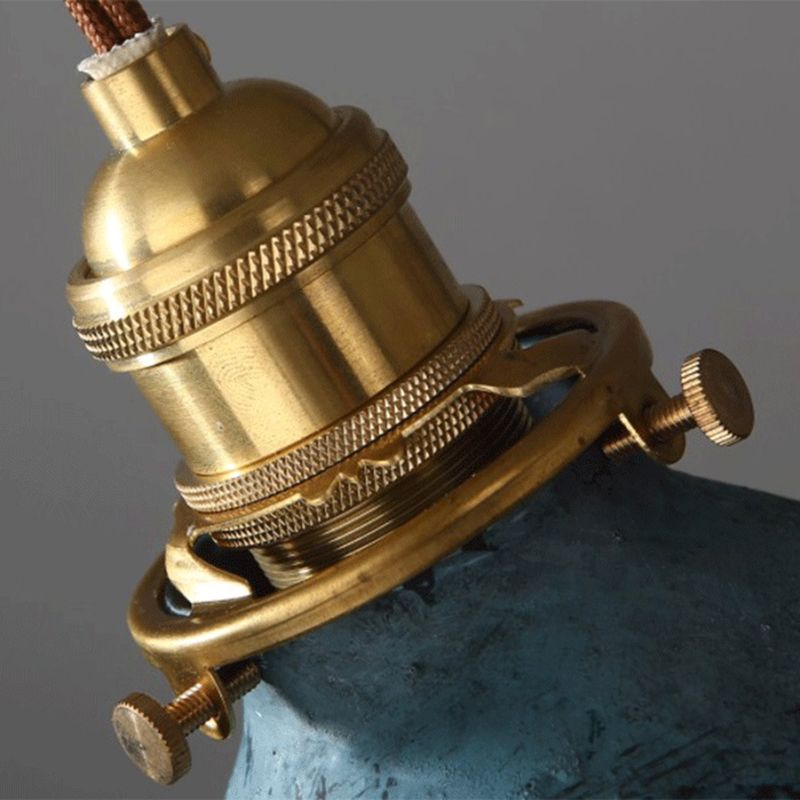 Industrial Wrought Iron Pendant Light 1 Light Metal Railroad Shade Lighting Fixture in Aged Rusty Finish