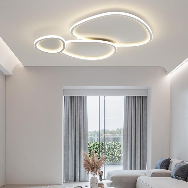 White Modern Flush Mount Lighting Unique LED Ceiling Light for Living Room