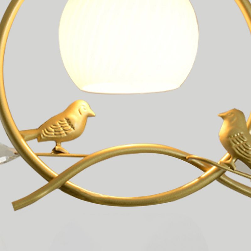 Sphère contemporaine luminaire luminaire 1 les lampes de montage à chasse d'eau légère avec oiseaux