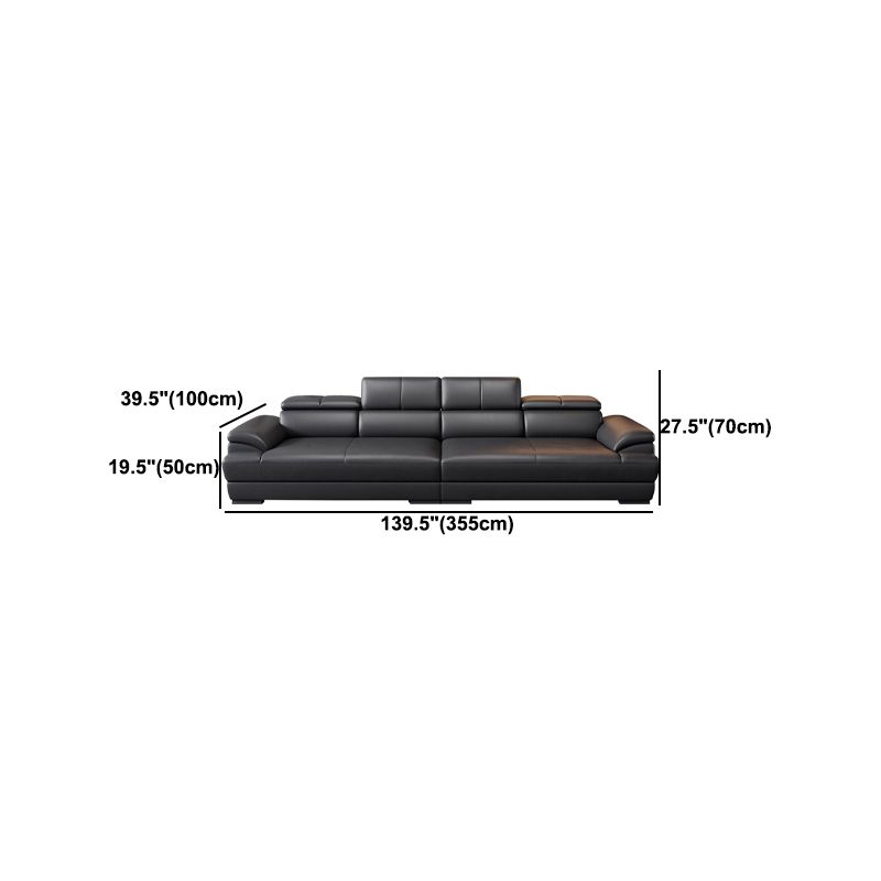 Black Contemporary Cushion Back Sofa/Sectional for Living Room