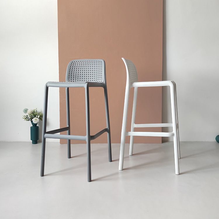 Modern Plastic Bristol Stool Footrest Matte Finish Stackable Barstool