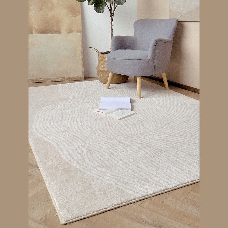 Yellow Abstract Indoor Rug Polyester Casual Area Rug Washable Carpet for Home Decor