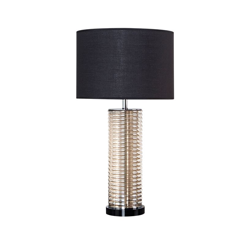 Straight Sided Shade Task Lamp Modernism Fabric 1 Bulb Reading Book Light in Black