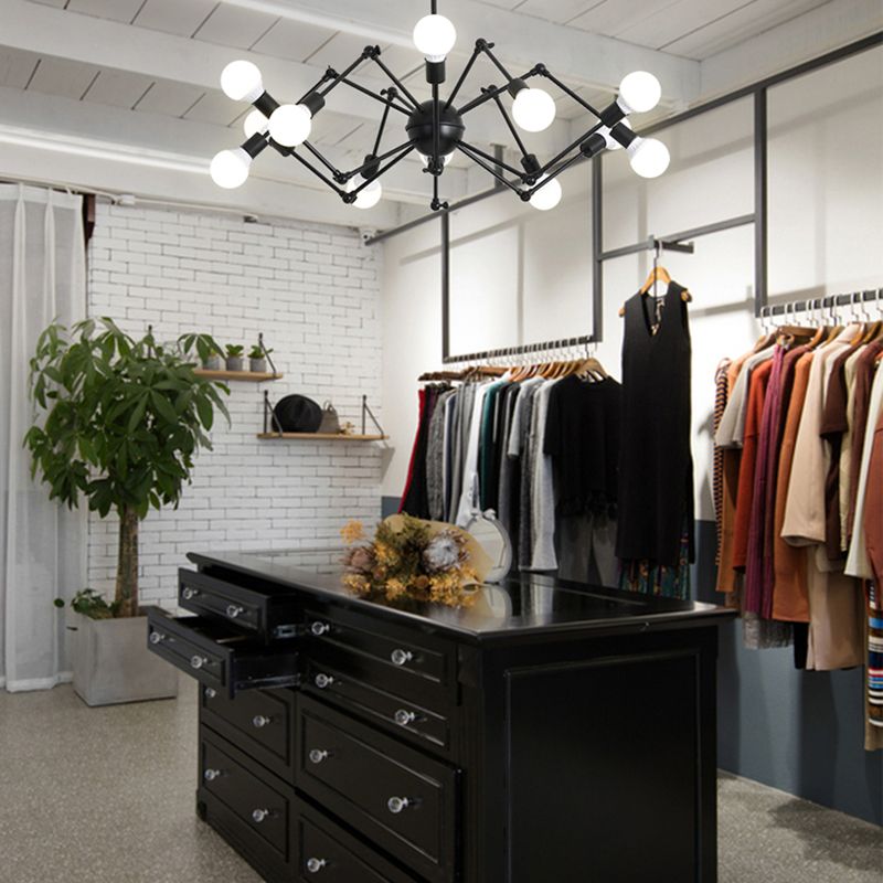 Spider Metal Chandelier Pendant Vêtements de style industriel Store de plafond
