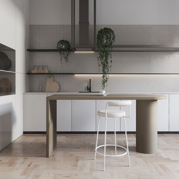 Modern Style Bar Table Solid Wood Bistro Bar Desk with Double pedestal