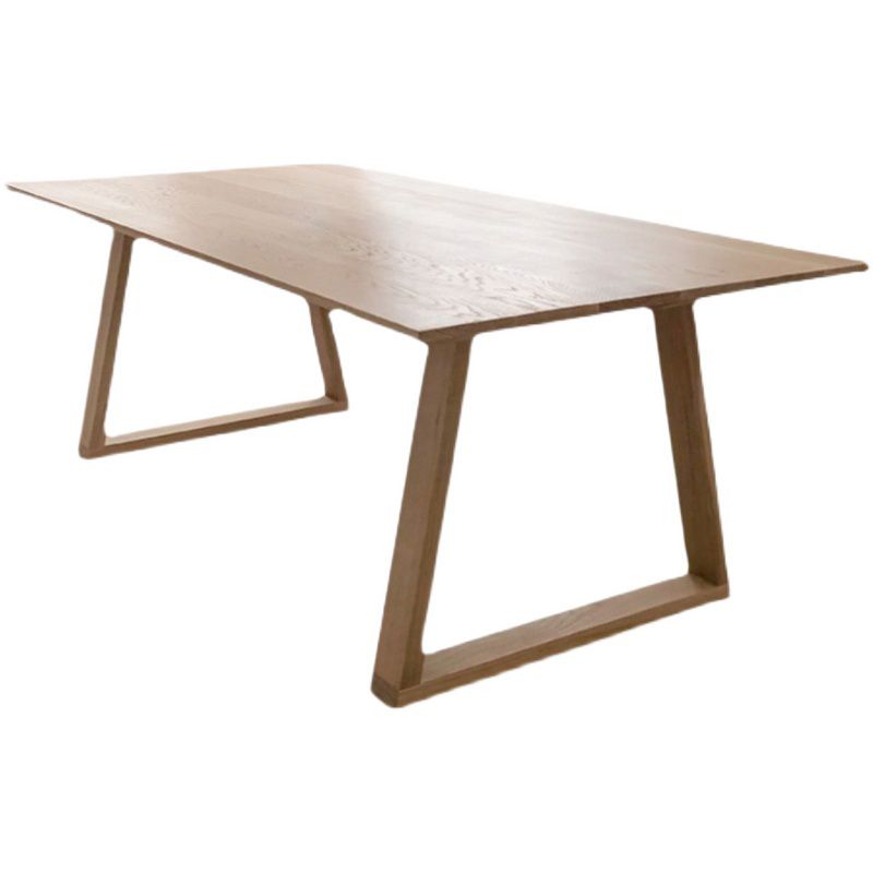 Solid Wood Industrial Rectangle Table Wood Top Indoor Table with Sled Base